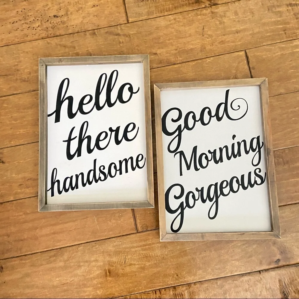 Couples Bedside Rustic Wall Decor Signs. 10.5”x14”